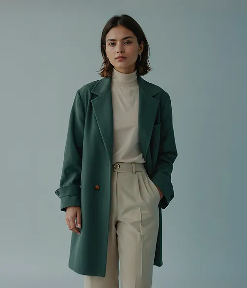 Fashion model in business attire